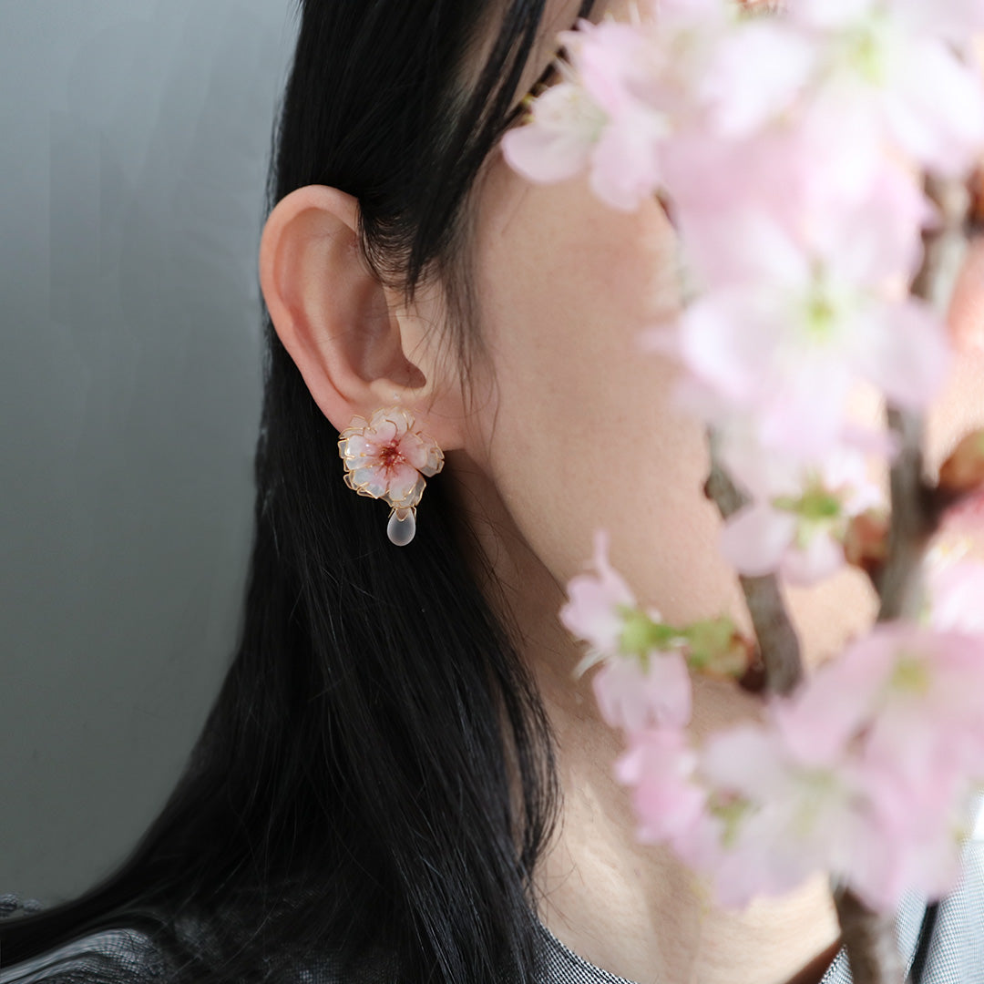 3 件套双樱花吊式耳环