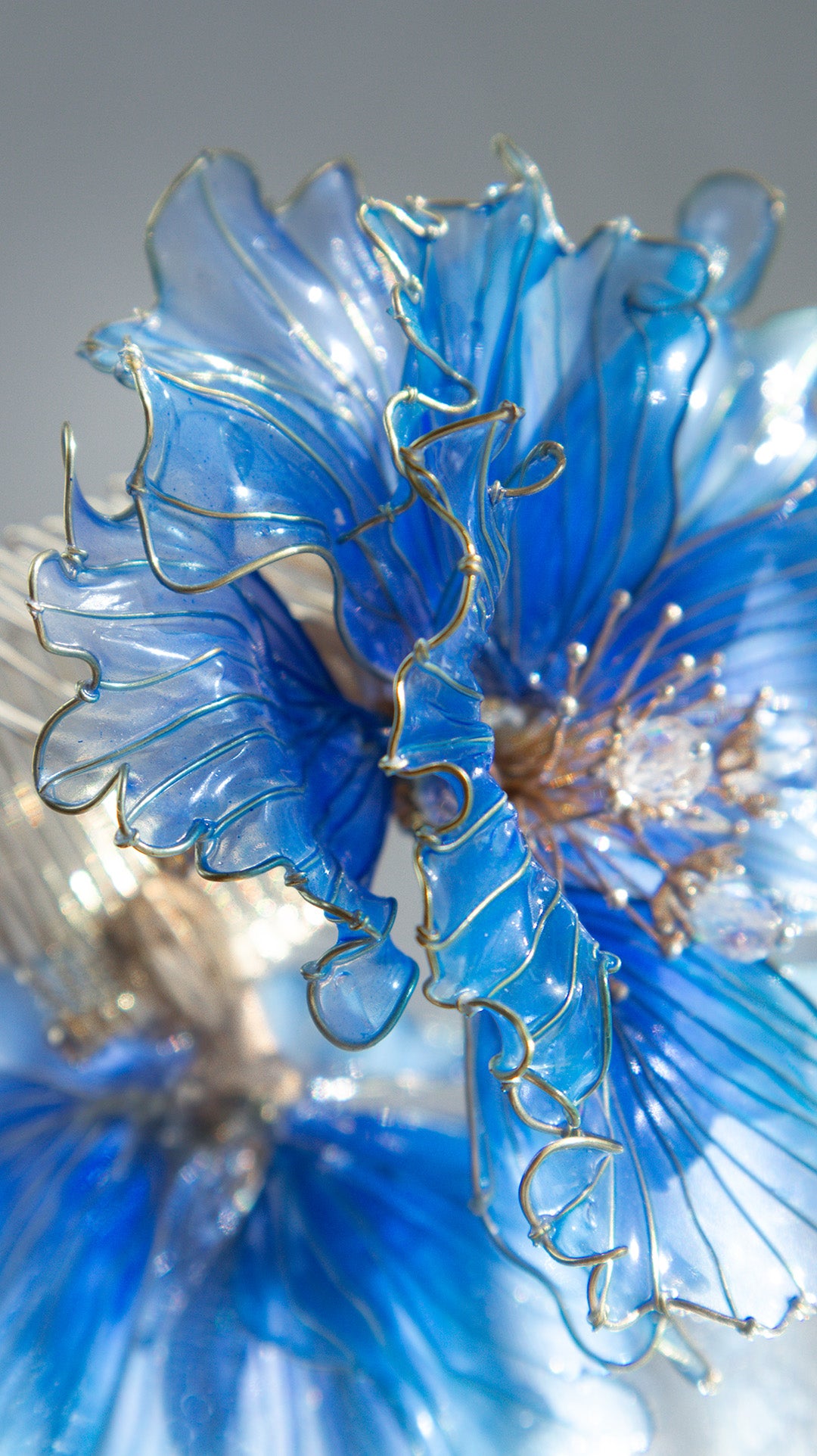 Peacock flower hair ornament