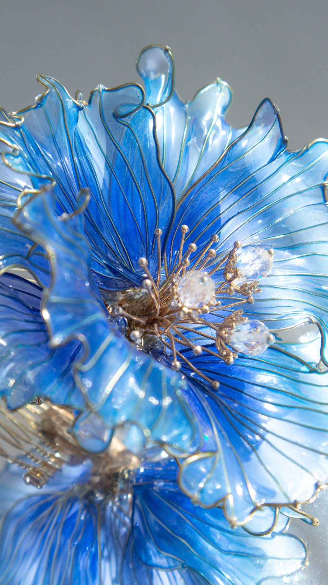 Peacock flower hair ornament