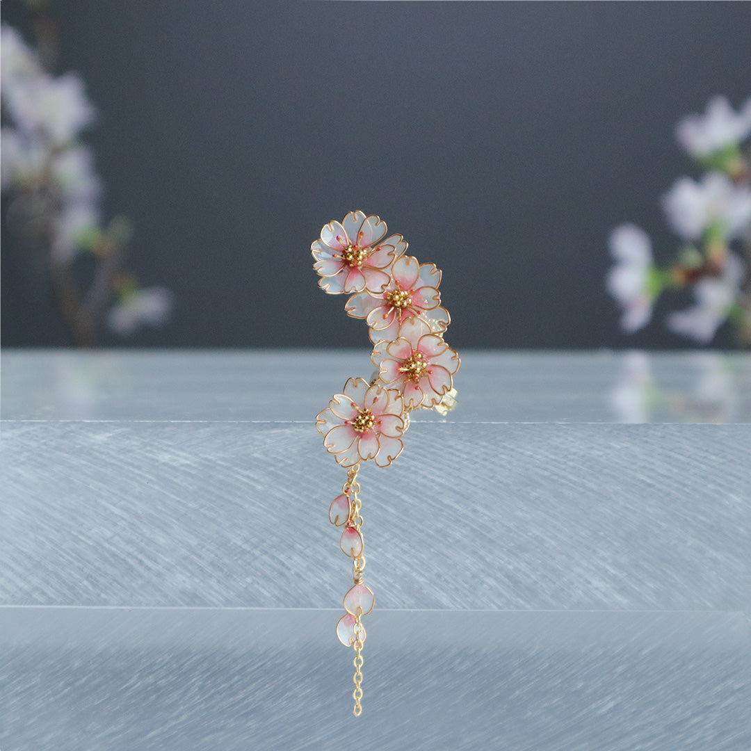数量限定　極小八重桜のイヤークリップ