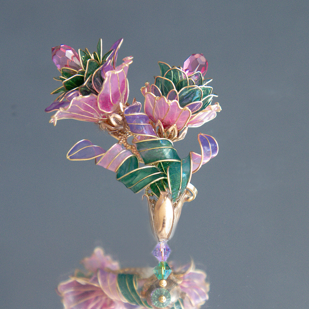 螺旋の花冠イヤークリップ（数量限定）ピンク