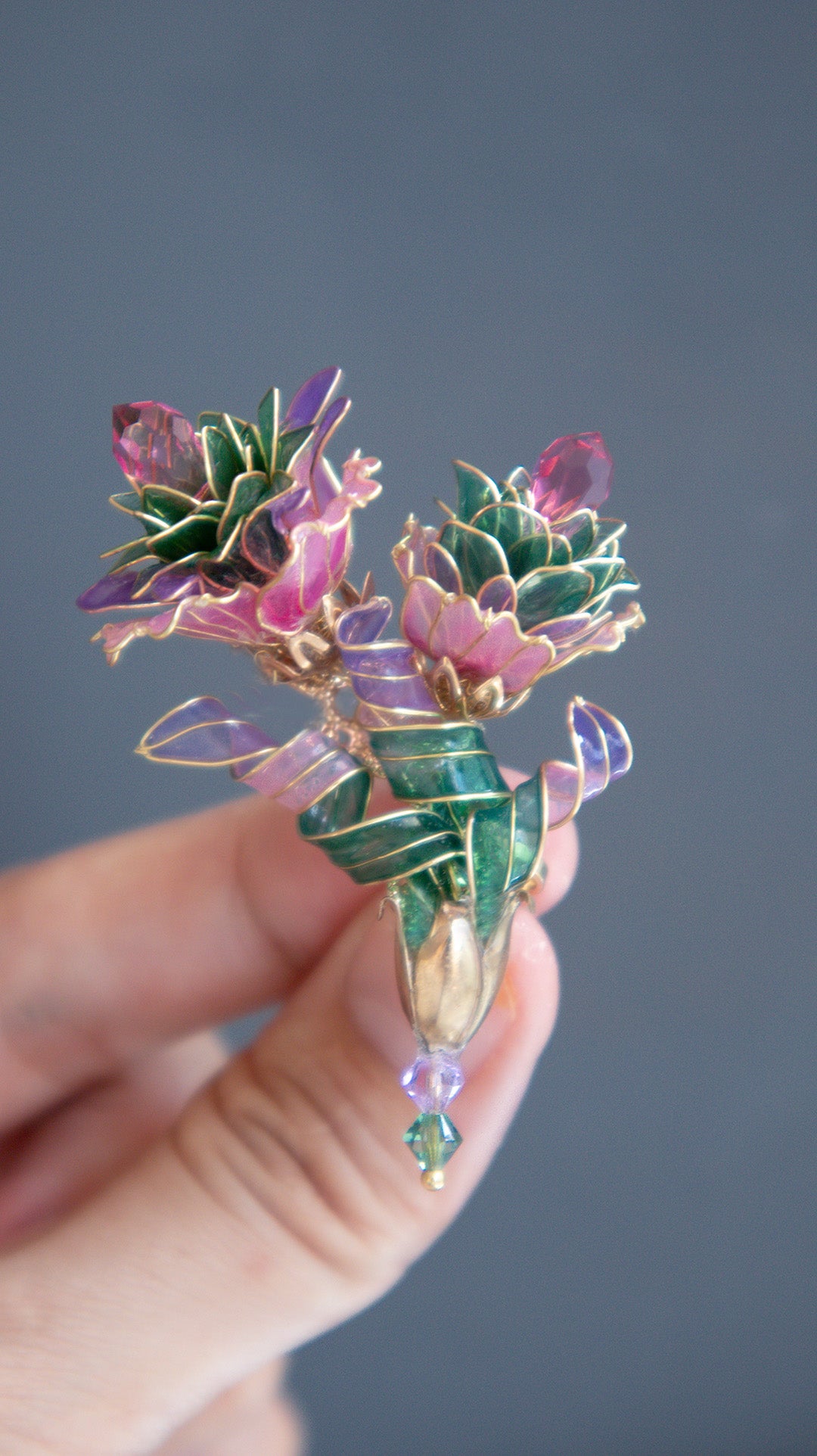 螺旋の花冠イヤークリップ（数量限定）ピンク