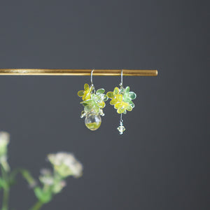 Vase aroma earrings with the scent of rape blossoms