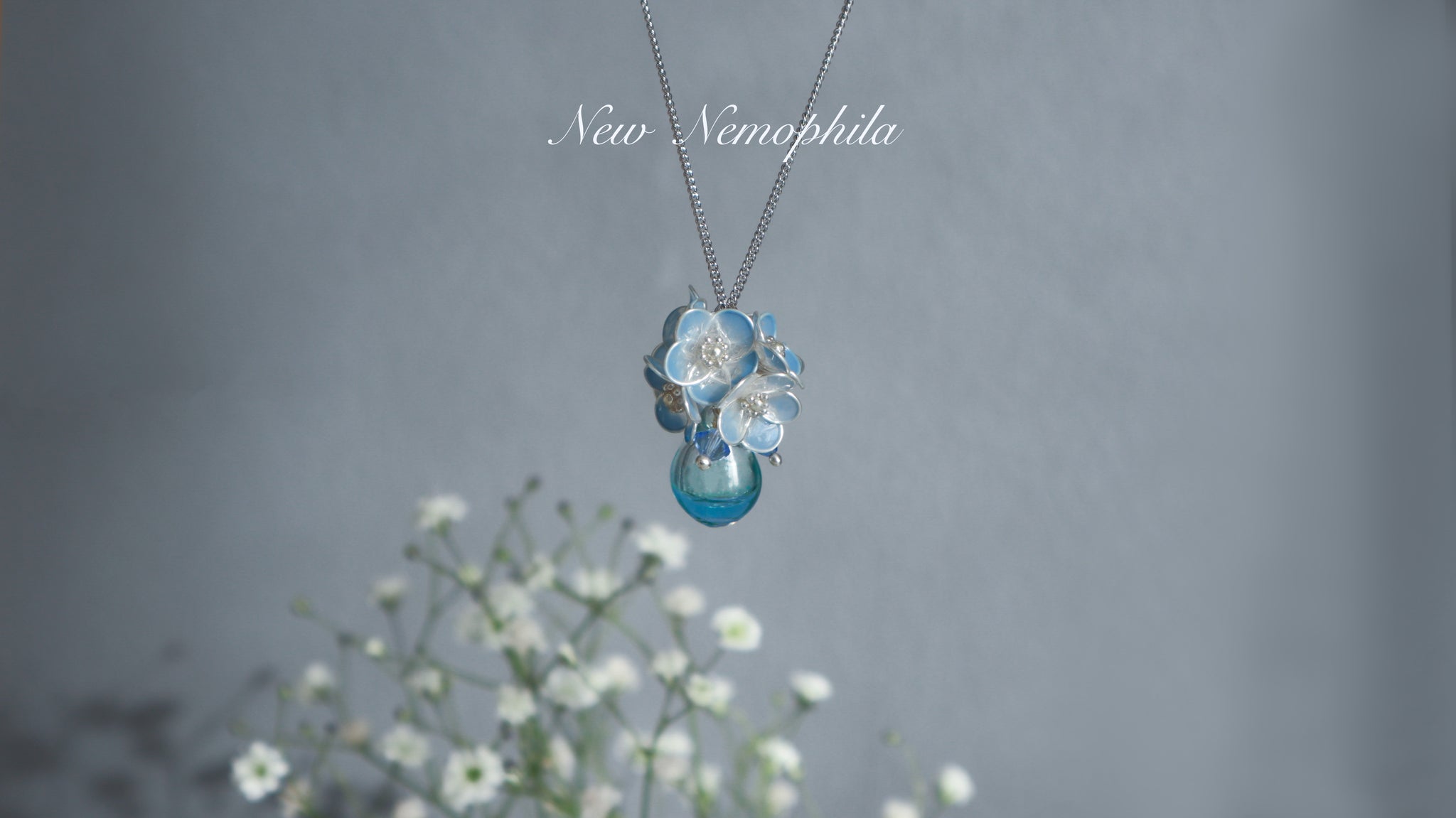 Nemophila scented vase aroma necklace