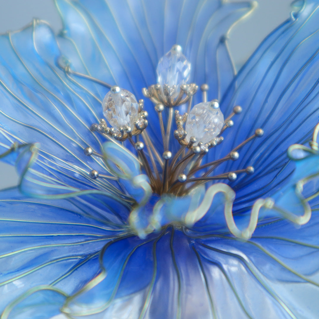Peacock flower hair ornament