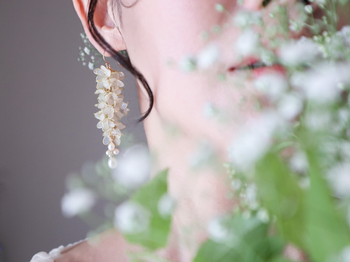 14kgf freshwater pearl resin woman original earrings