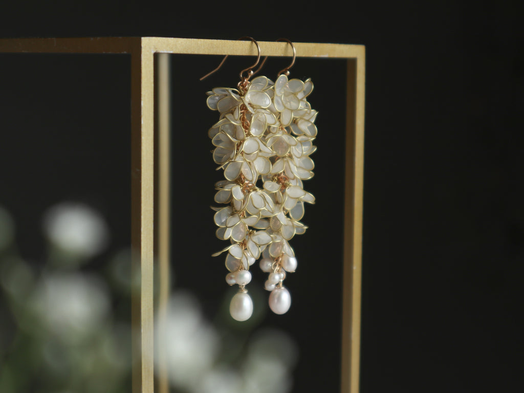14kgf freshwater pearl resin woman original earrings