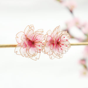 Double cherry blossom earrings