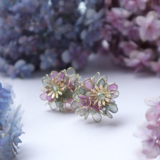 Hydrangea Yohira flower garden light green and purple
