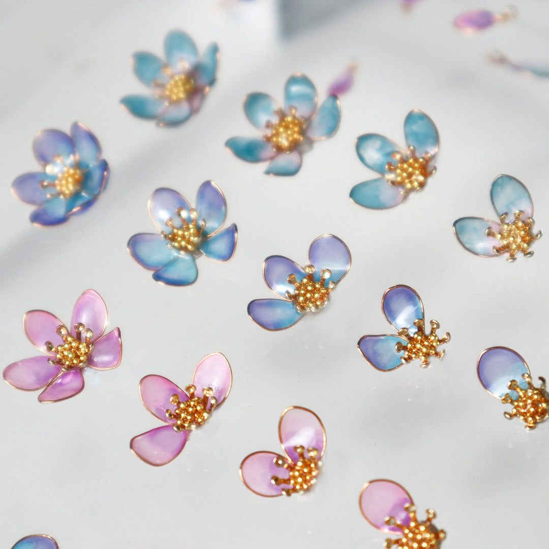 Copy of the new series of flower fortune-telling earrings (purple and blue) with two choices