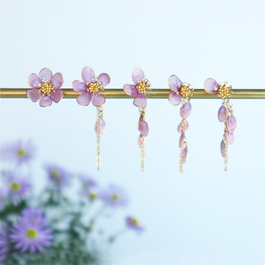 Flower fortune-telling earrings (pink) New series with two choices