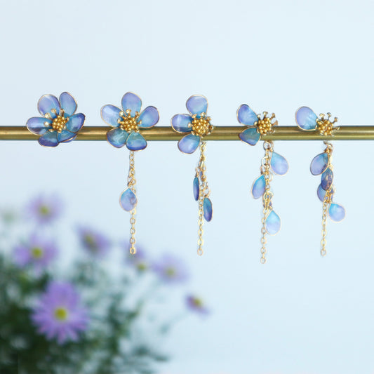 Copy of the new series of flower fortune-telling earrings (purple and blue) with two choices