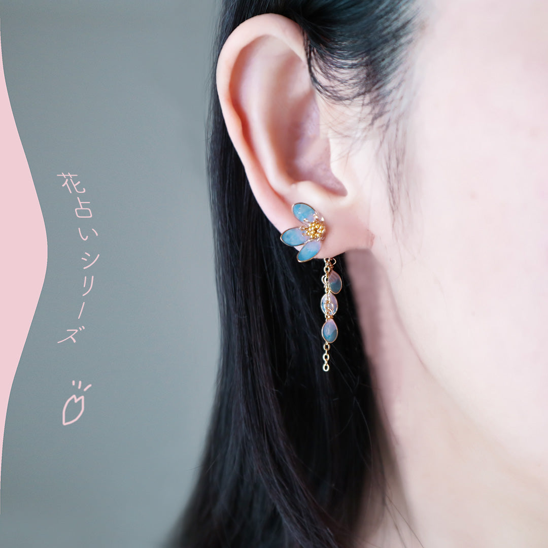 Copy of the new series of flower fortune-telling earrings (purple and blue) with two choices