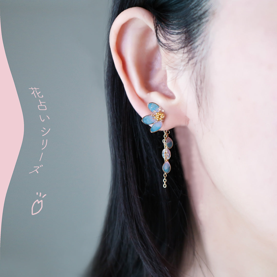 Flower fortune-telling earrings (pink) New series with two choices