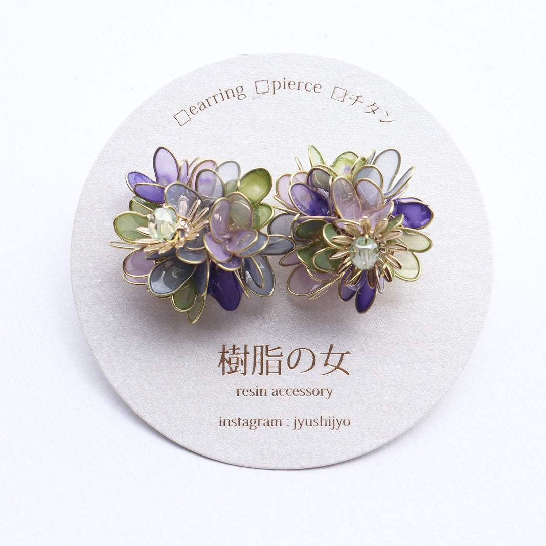 Hydrangea Yohira flower garden green and purple