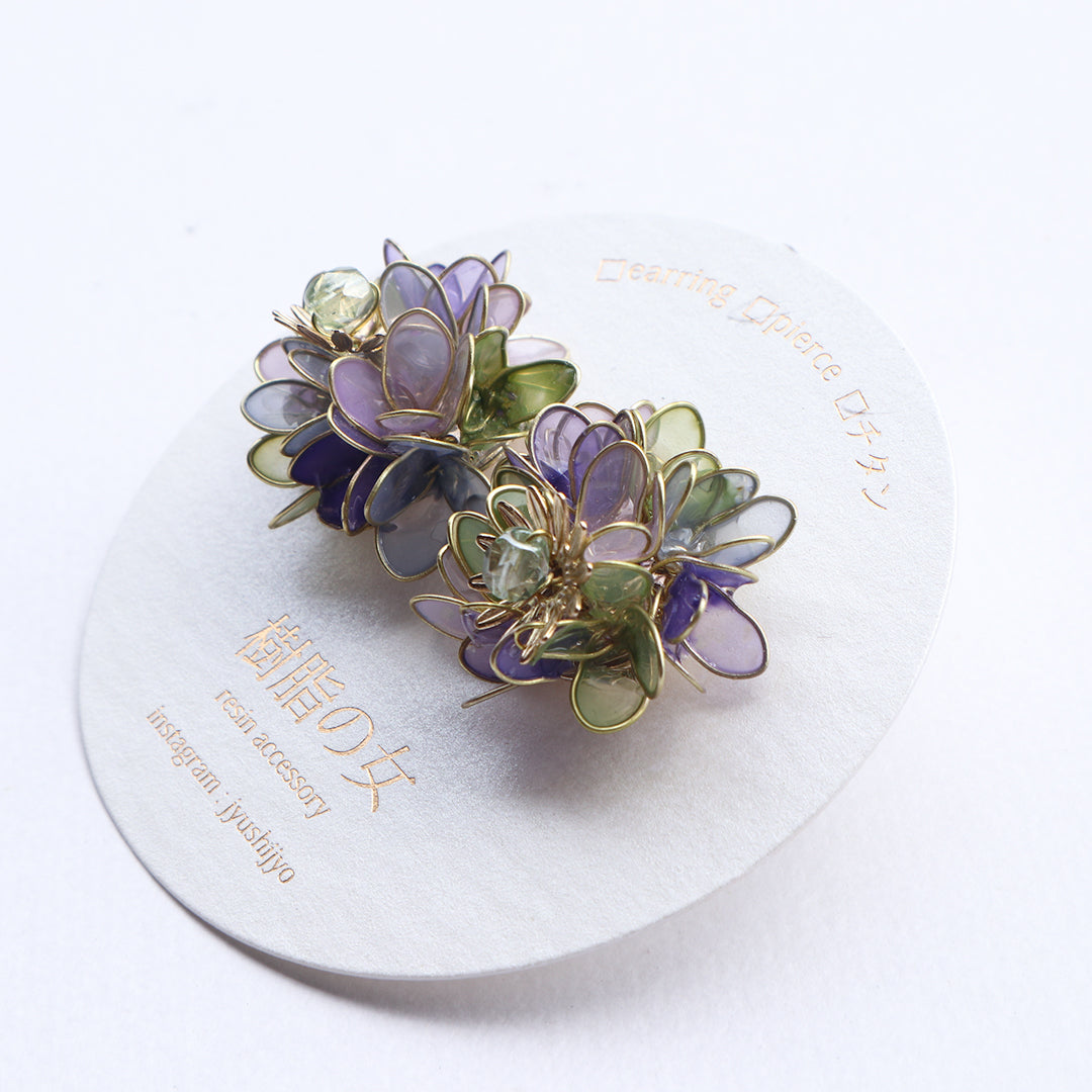 Hydrangea Yohira flower garden green and purple