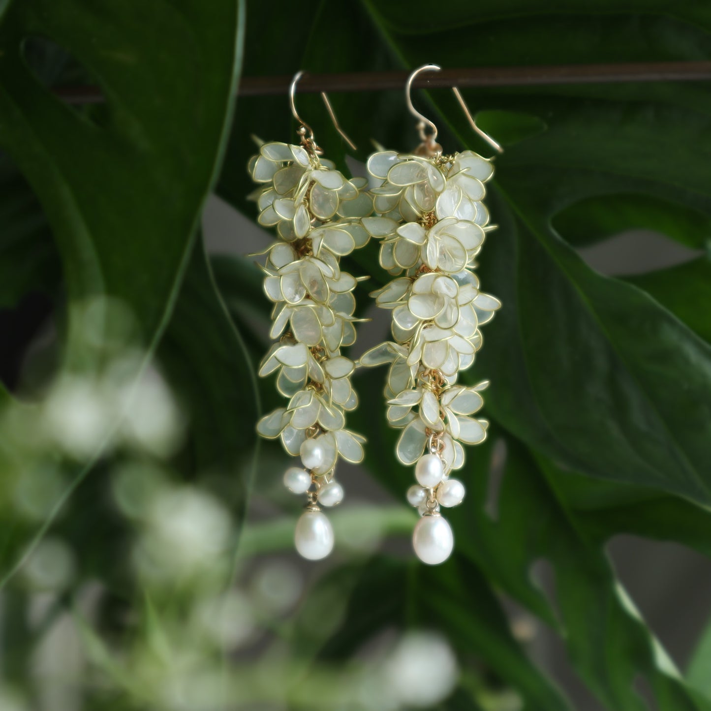 14kgf freshwater pearl resin woman original earrings